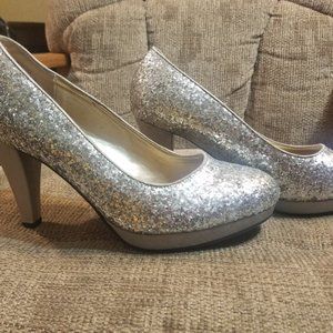 Silver Glitter Pumps